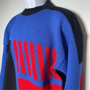 Vintage Meister Wool Ski Sweater Blue Red Black Size Men’s XL
